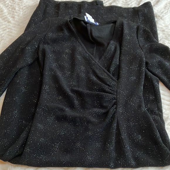 Vintage Sparkling Evening Black Gown Stretch Material Sz 6 - Picture 1 of 7